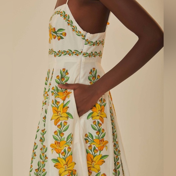 NWT Farm Rio Tropical Lightness Floral Cotton Maxi Dress Sundress M Medium - Picture 5 of 11